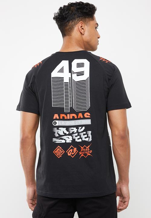 adidas Performance - Graphic short sleeve tee - black