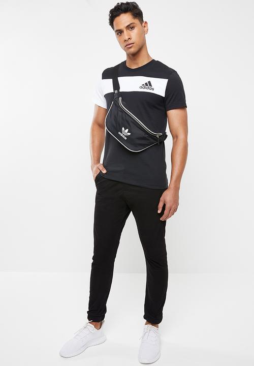 adidas Performance - Short sleeve tee - black & white 