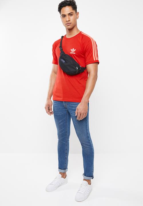 adidas Originals - 3 Stripe tee - red