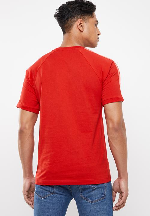 adidas Originals - 3 Stripe tee - red