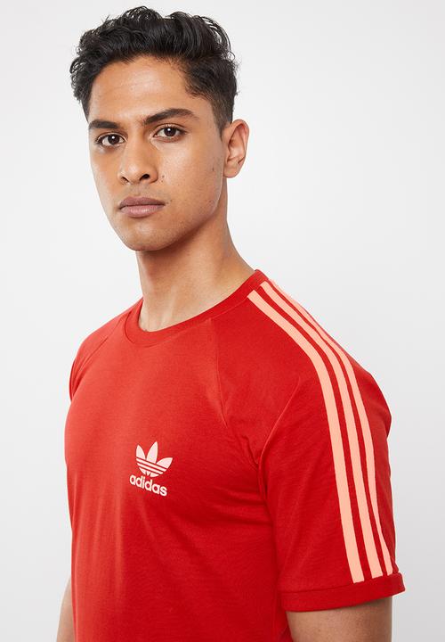 adidas Originals - 3 Stripe tee - red