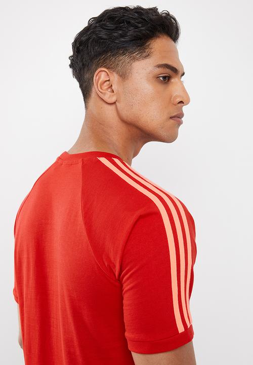 adidas Originals - 3 Stripe tee - red