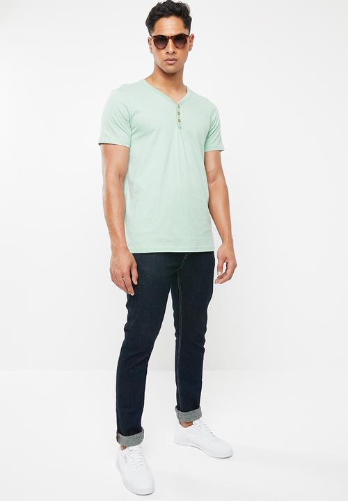 Cotton On - Essential henley - mist blue