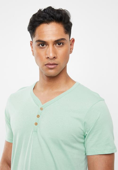 Cotton On - Essential henley - mist blue