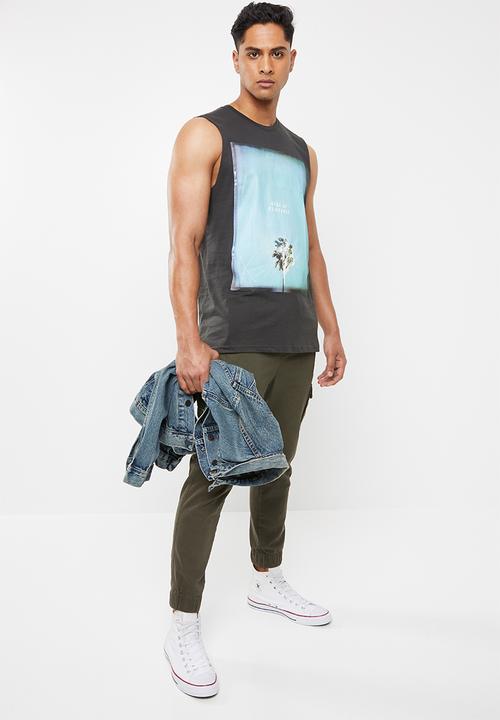 Cotton On - Tbar muscle tank - black