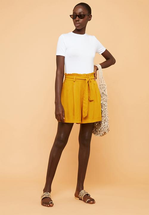 Superbalist - Soft paperbag shorts - yellow