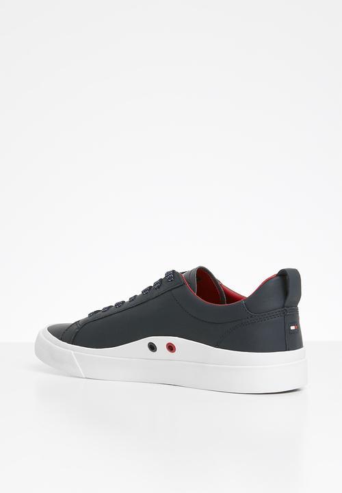 Tommy Hilfiger - Leather flag detail sneaker - navy