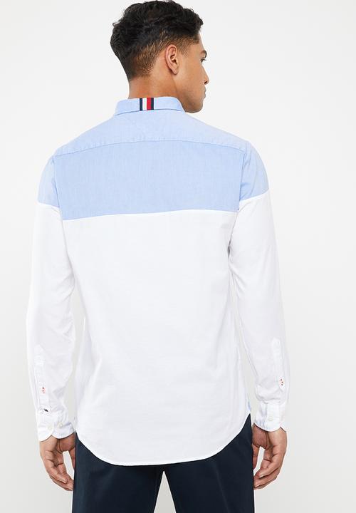 Tommy Hilfiger - Colourblock shirt - blue & white