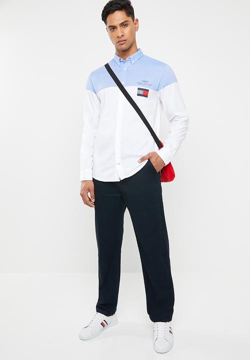 Tommy Hilfiger - Colourblock shirt - blue & white