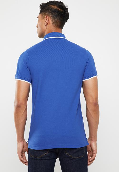 Tommy Hilfiger - Jarquard tipped badge slim polo - blue