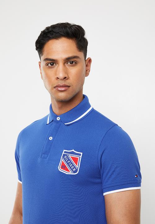 Tommy Hilfiger - Jarquard tipped badge slim polo - blue