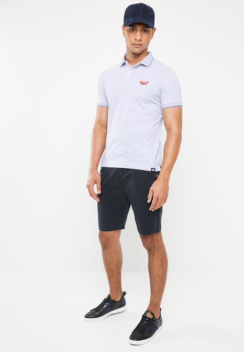 Superdry. - Orange label jersey polo - grey