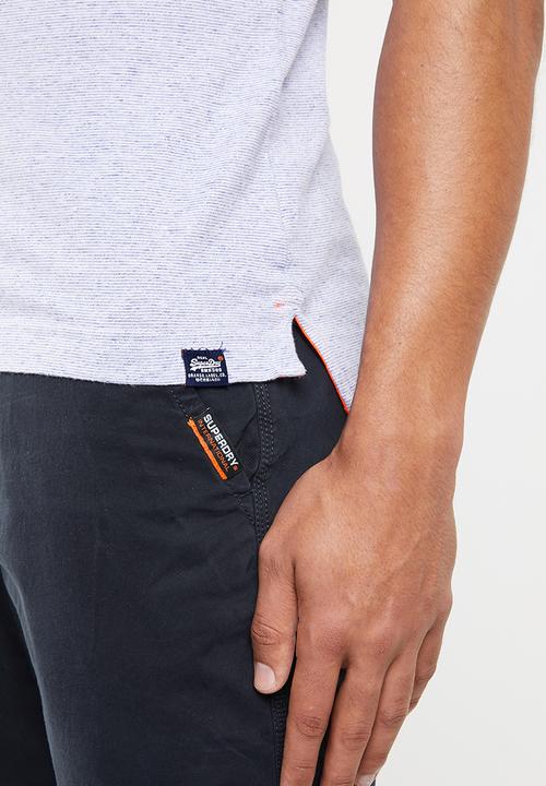 Superdry. - Orange label jersey polo - grey