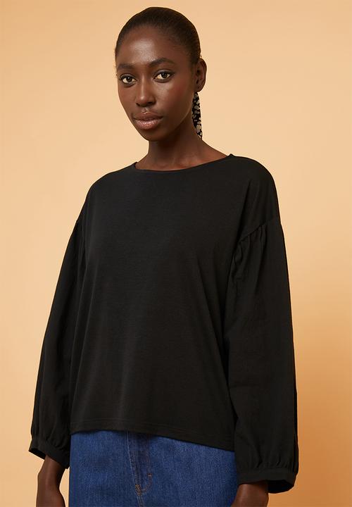 Superbalist - Fabric mix tee - black