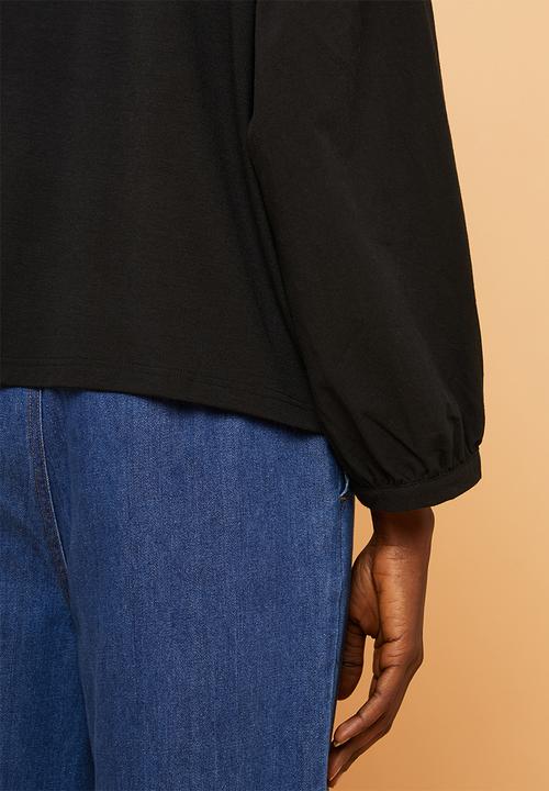 Superbalist - Fabric mix tee - black