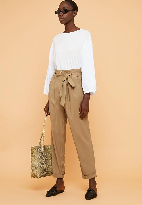 Superbalist - Fabric mix tee - white