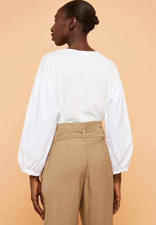 Superbalist - Fabric mix tee - white