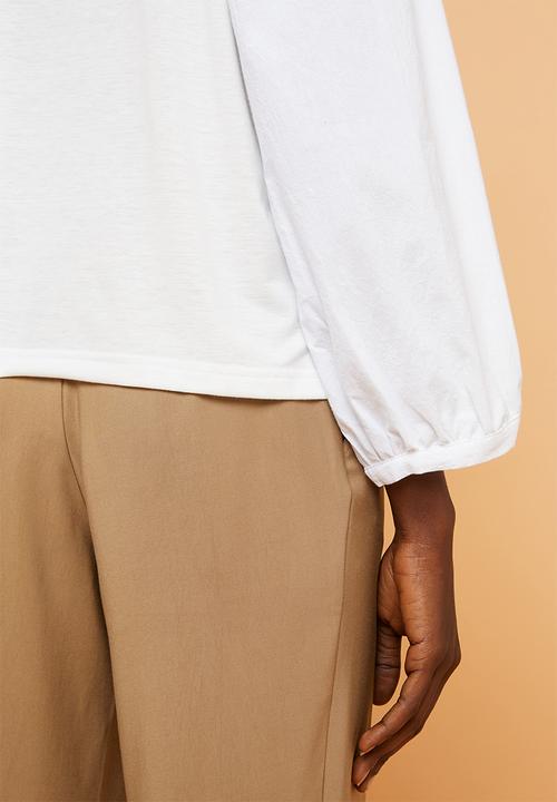 Superbalist - Fabric mix tee - white