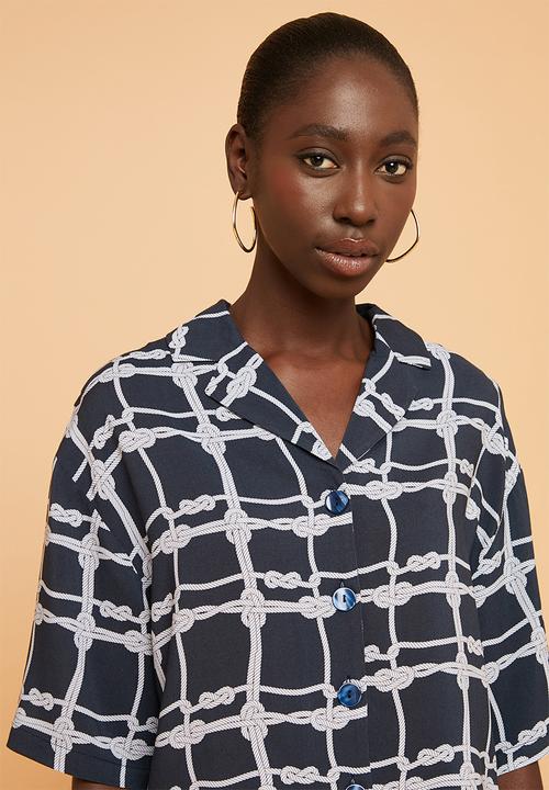 Superbalist - Resort shirt - navy & cream 