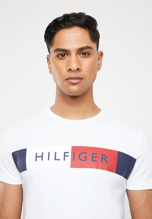 Tommy Hilfiger - Stripe Hilfiger tee - white