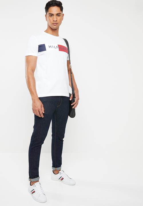 Tommy Hilfiger - Stripe Hilfiger tee - white