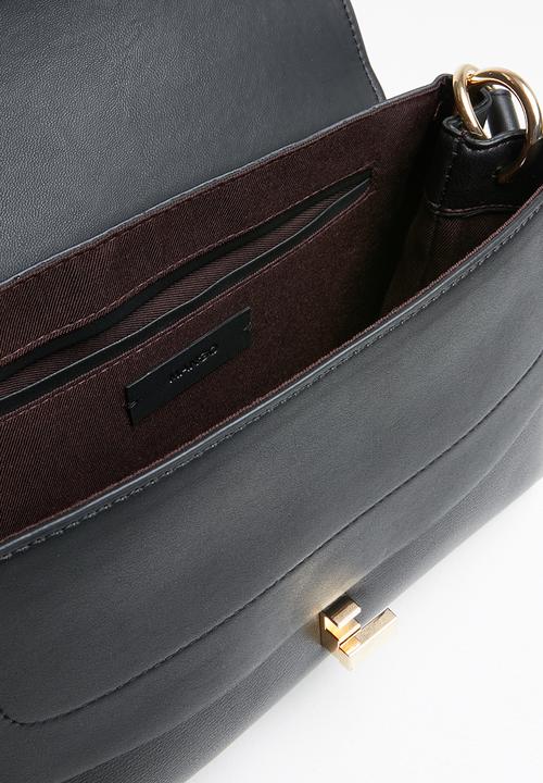 MANGO - Ring flap bag - black