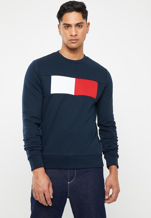tommy hilfiger chest flag logo sweatshirt