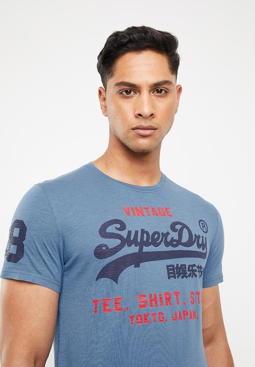 Superdry. - Shirt shop duo tee - blue