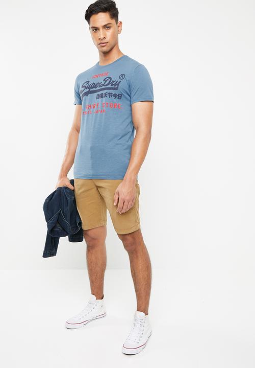 Superdry. - Shirt shop duo tee - blue