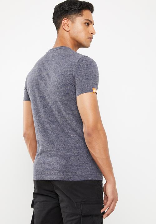 Superdry. - Orange label vintage embroidery v-neck tee - navy