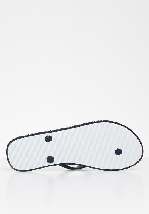 POLO - Sophia flip flops - white & navy