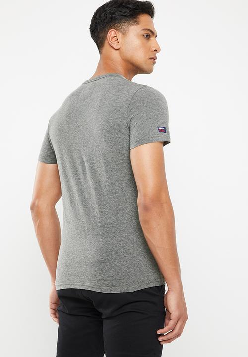 Superdry. - Vintage logo neon lite tee - grey