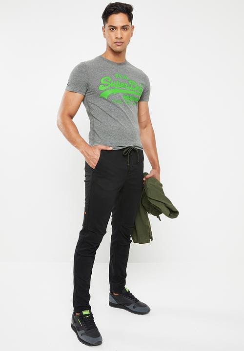 Superdry. - Vintage logo neon lite tee - grey