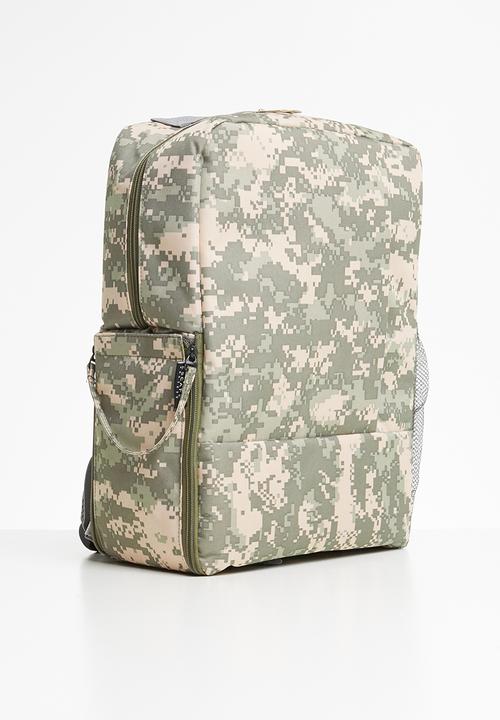 Escape Society - Outdoor camera backpack - beige & khaki green 