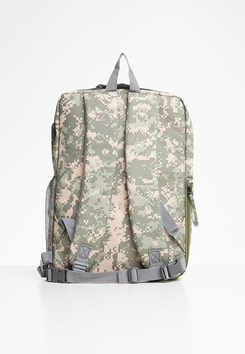 Escape Society - Outdoor camera backpack - beige & khaki green 
