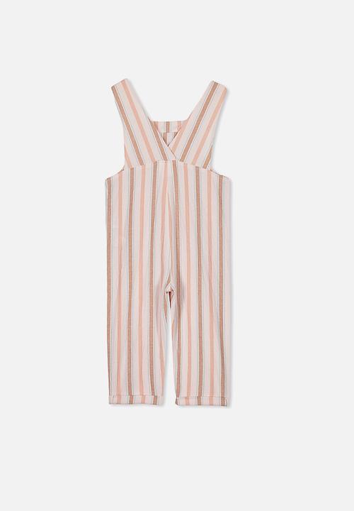 Cotton On - Madeleine stripe jumpsuit - pink & brown