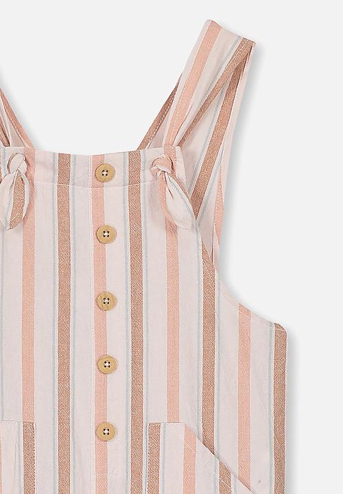 Cotton On - Madeleine stripe jumpsuit - pink & brown