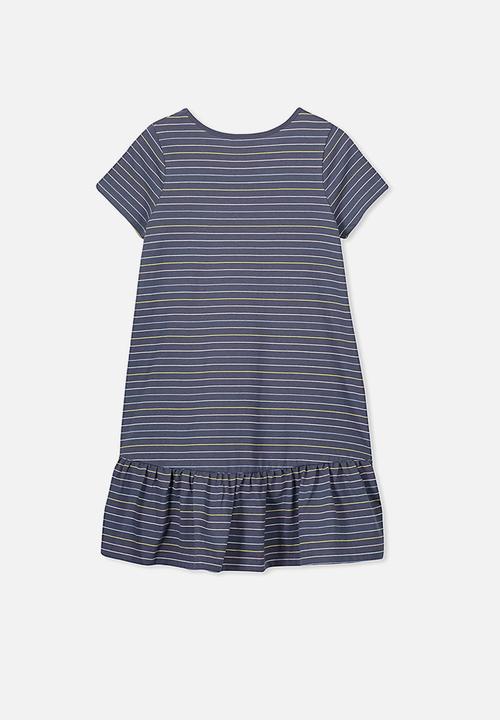 Cotton On - Joss short sleeve stripe dress - navy