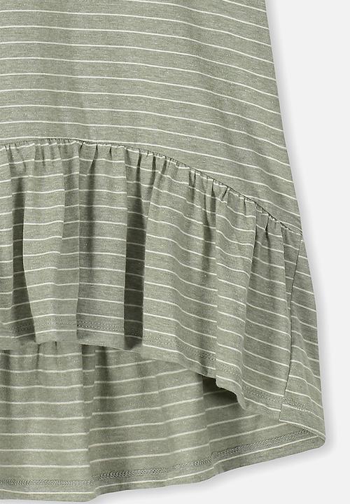Cotton On - Joss short sleeve stripe dress - khaki