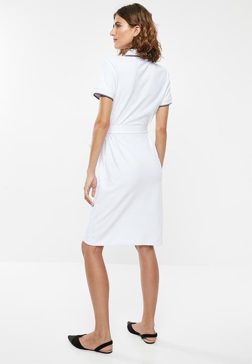 POLO - Kerry tie belt golfer dress - white
