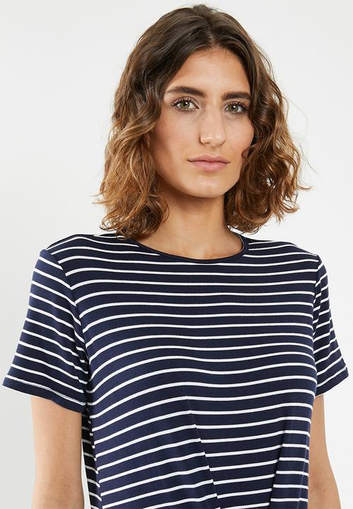 edit - Knot front tee - navy & white