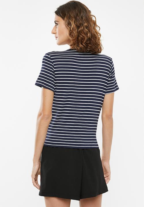 edit - Knot front tee - navy & white
