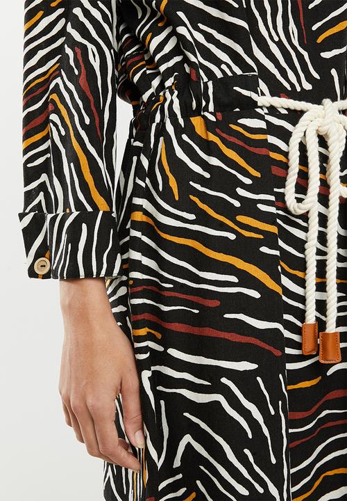 edit - Linen rope front dress - multi