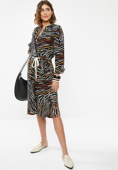 edit - Linen rope front dress - multi