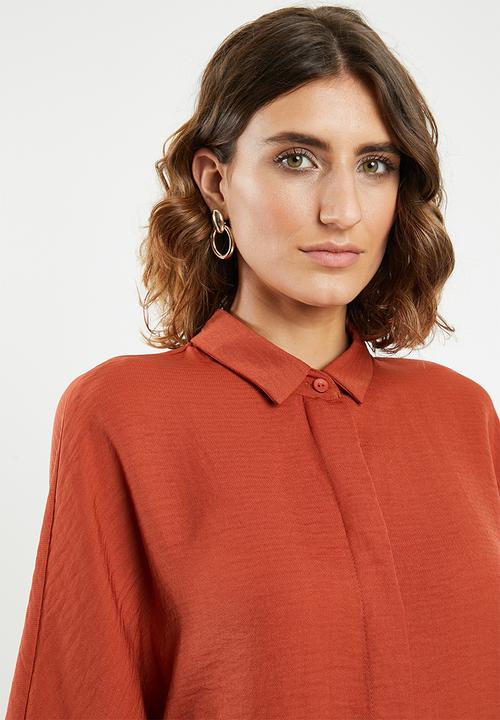 edit - Grown on sleeve shirt - rust