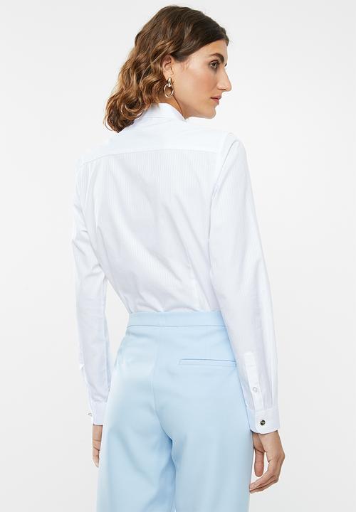 POLO - Laura dobby shirt - white