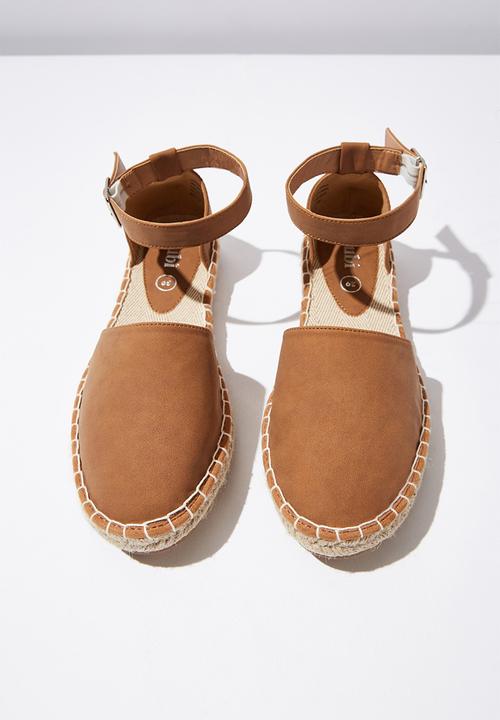 Cotton On - Audrey ankle strap espadrille - tan