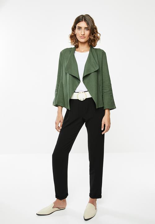 edit - Linen blend Soft jacket - green