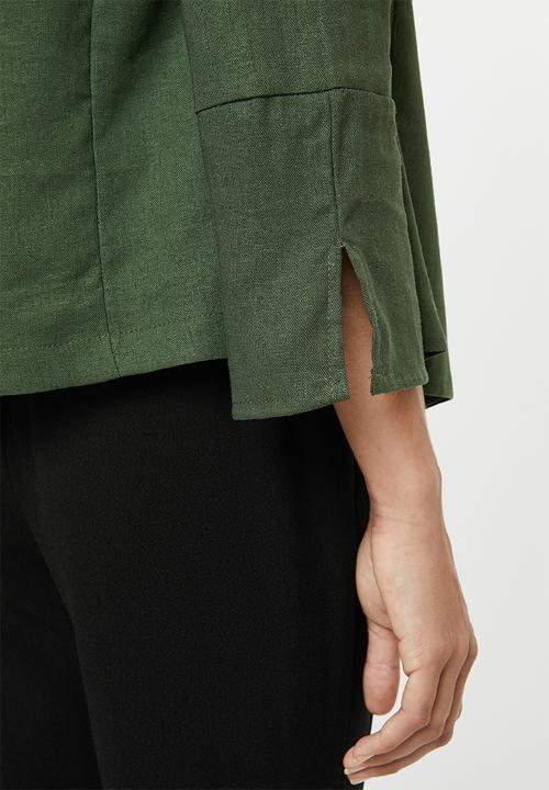 edit - Linen blend Soft jacket - green
