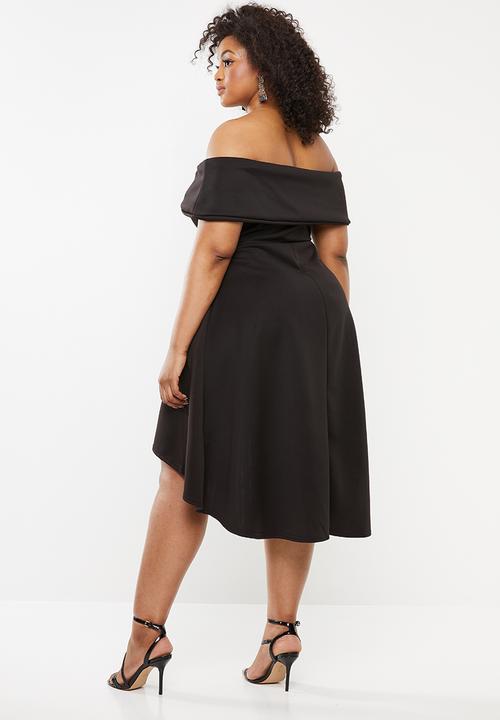 Missguided - Curve bardot high low dress - black